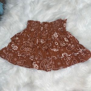 Aerie Boho Ruffle Mini Skirt